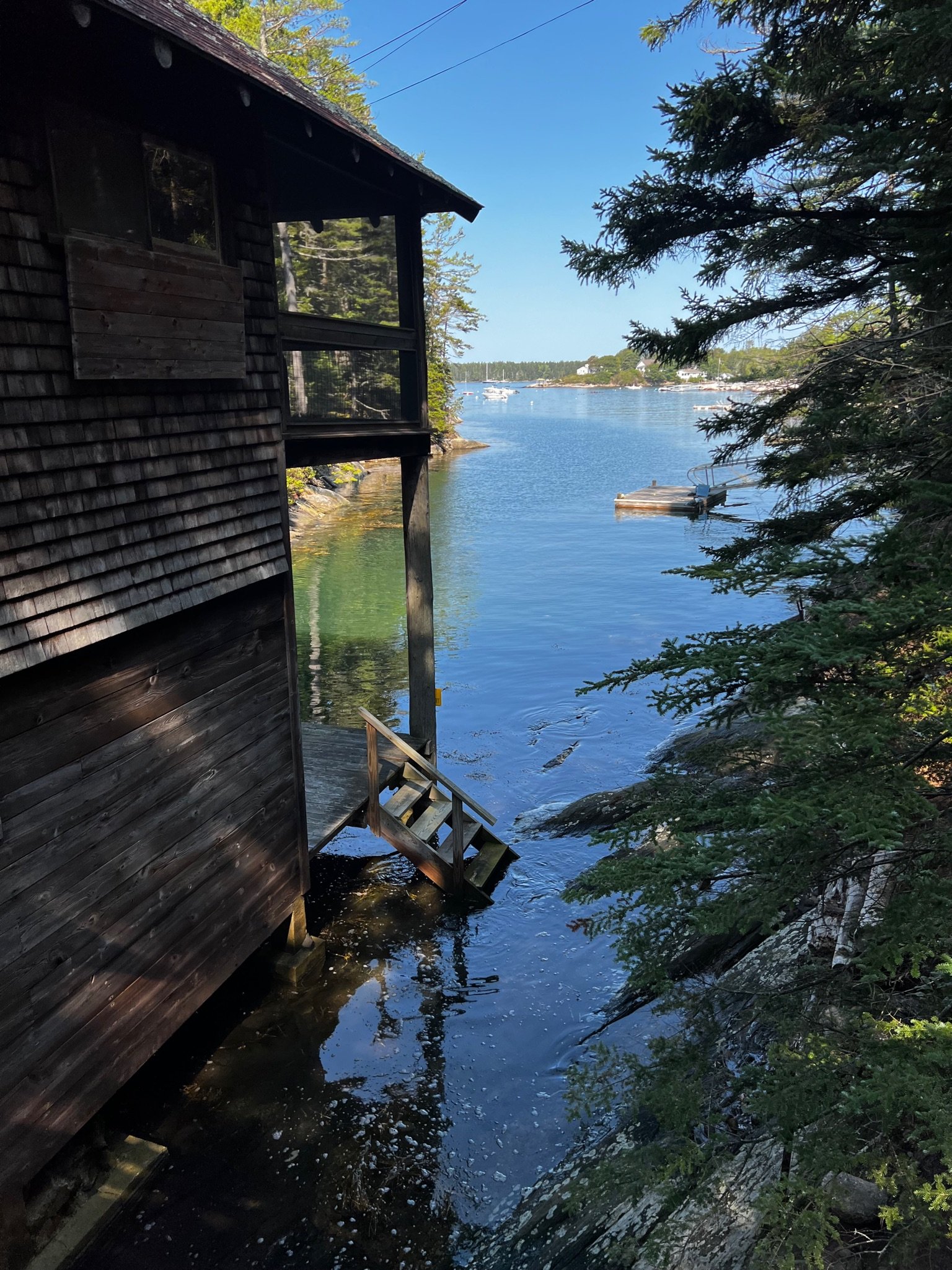 The Boathouse looking out on Long Cove