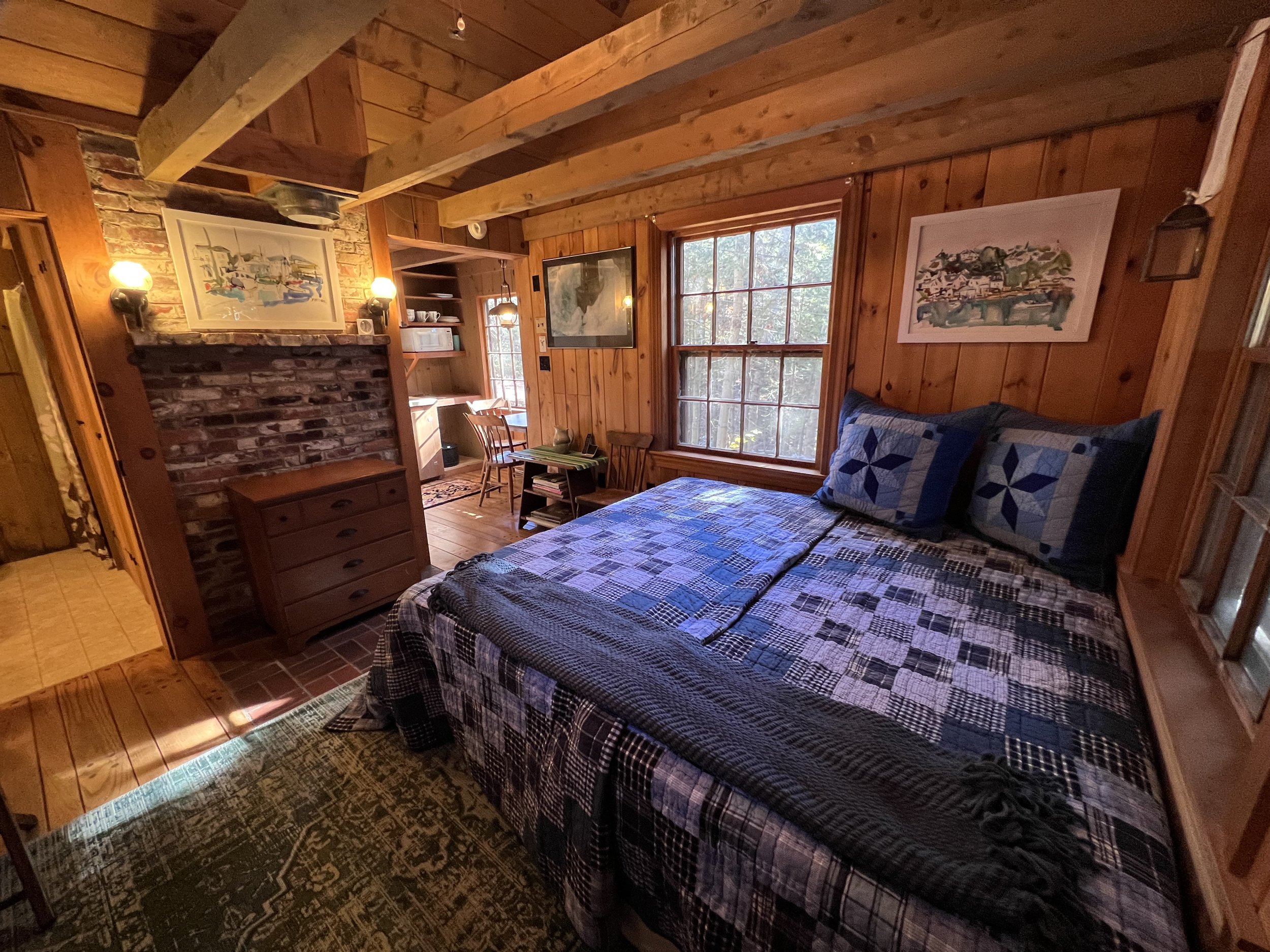 Ice House main room set up for two guests.